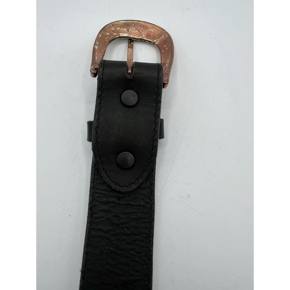 Brushy Creek Full‎ Grain Cowhide Leather Belt Black Size 44 Made In USA 4575